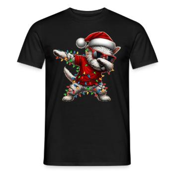 Tupfende West Highland Terrier Hunde-Sonnenbrille - Männer T-Shirt - Schwarz - Vorne - AI Model Male 178 light (178cm)