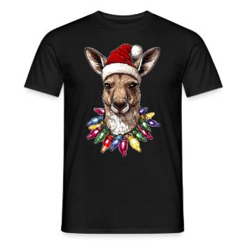 Chapeau de Noël Kangaroo Australia Noël - T-shirt homme - noir - Devant - AI Model Male 178 light (178cm)