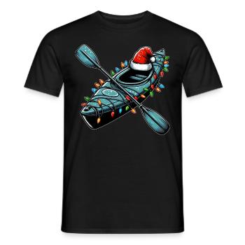 Kajakfahren Kajakfahrer Weihnachtsmütze Xmas - Männer T-Shirt - Schwarz - Vorne - AI Model Male 178 light (178cm)