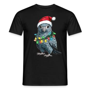 Mignon Perroquet gris africain africain fille de Noël - T-shirt homme - noir - Devant - AI Model Male 178 light (178cm)