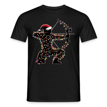 Bogenschütze Bogenschießen Bogen und Pfeil Weihnac - Männer T-Shirt - Schwarz - Vorne - AI Model Male 178 light (178cm)