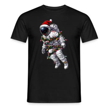 Chapeau de Noël astronaute Noël - T-shirt homme - noir - Devant - AI Model Male 178 light (178cm)