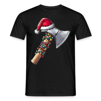 Axe Thrower Axe Thrower Christmas Hat Christmas - Men's T-Shirt - black - Front - AI Model Male 178 light (178cm)