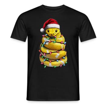 Kugelpython Schlange Weihnachtsmütze Xmas - Männer T-Shirt - Schwarz - Vorne - AI Model Male 178 light (178cm)