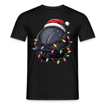 Schwarzer Basketball Weihnachtsmütze Xmas - Männer T-Shirt - Schwarz - Vorne - AI Model Male 178 light (178cm)