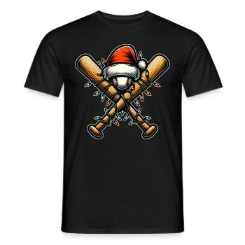 Baseballschläger Ballspieler Team Weihnachtsmütze - Männer T-Shirt - Schwarz - Vorne - AI Model Male 178 light (178cm)