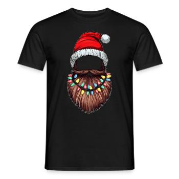 Bart Bärtiger Weihnachtshut Weihnachten - Männer T-Shirt - Schwarz - Vorne - AI Model Male 178 light (178cm)