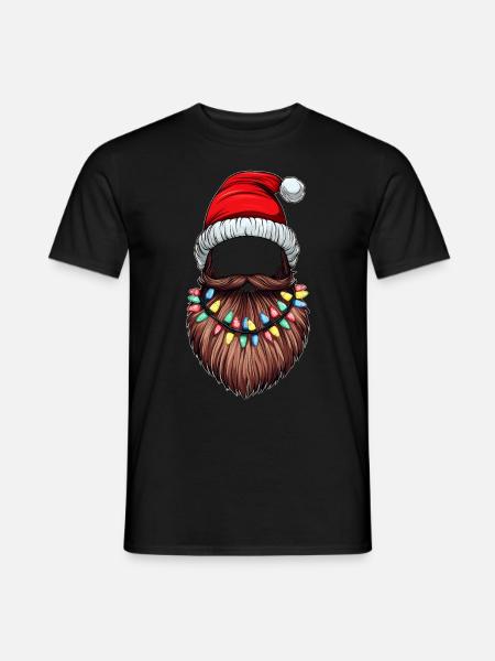 Beard Bearded Christmas Hat - Men's T-Shirt - black