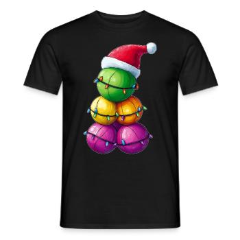Boccia Kugel Haufen Bocci Weihnachten Hut Xmas - Männer T-Shirt - Schwarz - Vorne - AI Model Male 178 light (178cm)