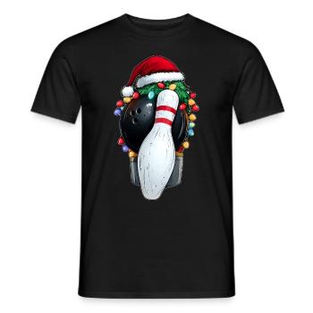 Bowling melon chapeau de Noël Noël - T-shirt homme - noir - Devant - AI Model Male 178 light (178cm)