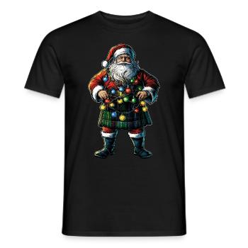 Weihnachtsmann Schottischer Kilt Schottland Weihna - Männer T-Shirt - Schwarz - Vorne - AI Model Male 178 light (178cm)