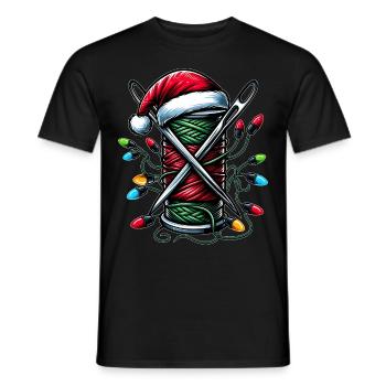 Sewing Quilting Quilter Christmas Hat Xmas - Men's T-Shirt - black - Front - AI Model Male 178 light (178cm)