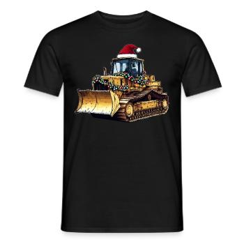 Bulldozer Chapeau de Noël Noël - T-shirt homme - noir - Devant - AI Model Male 178 light (178cm)