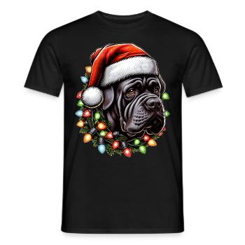 Cane Corso Hund Weihnachtsmütze Xmas - Männer T-Shirt - Schwarz - Vorne - AI Model Male 178 light (178cm)