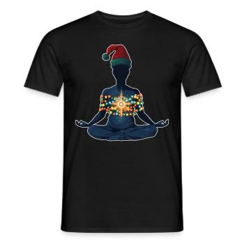 Guérison des chakras Guérisseur Reiki Maître chapeau de Père Noël - T-shirt homme - noir - Devant - AI Model Male 178 light (178cm)