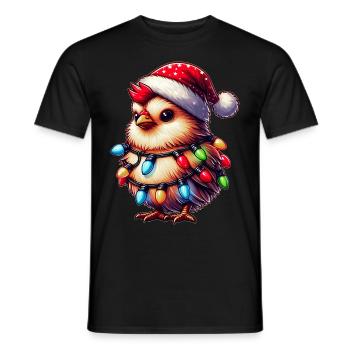 Niedliche Kawaii Huhn Bauernhof Landwirt Weihnacht - Männer T-Shirt - Schwarz - Vorne - AI Model Male 178 light (178cm)