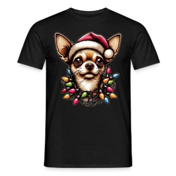 Chihuahua Chien Père Noël - T-shirt homme - noir - Devant - AI Model Male 178 light (178cm)