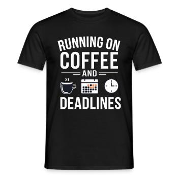 Office Coffee Deadline - Men's T-Shirt - black - Front - AI Model Male 178 light (178cm)