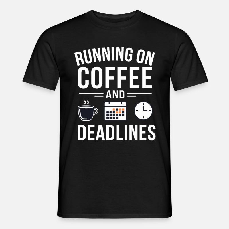 Büro Kaffee Deadline - Männer T-Shirt - Schwarz