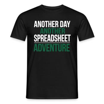Office Humor Spreadsheet - Men's T-Shirt - black - Front - AI Model Male 178 light (178cm)