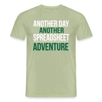 Office Humor Spreadsheet - Men's T-Shirt - sage - Front - AI Model Male 178 light (178cm)