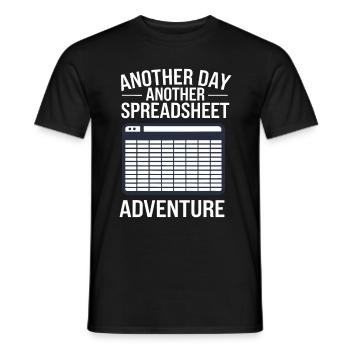 Office Humor Spreadsheet - Men's T-Shirt - black - Front - AI Model Male 178 light (178cm)