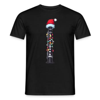 Clarinet Instrument Christmas Hat Xmas - Men's T-Shirt - black - Front - AI Model Male 178 light (178cm)
