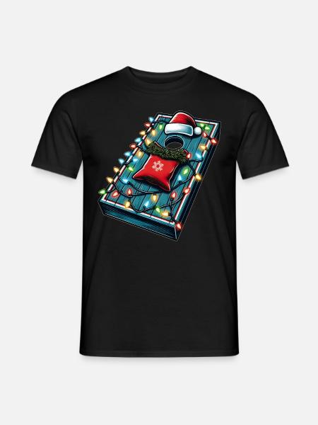 Niedlicher Cornhole Weihnachtshut Xmas - Männer T-Shirt - Schwarz