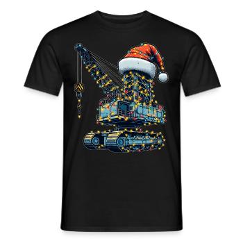 Crane Operator HEO Heavy Equipment Santa Hat - Men's T-Shirt - black - Front - AI Model Male 178 light (178cm)