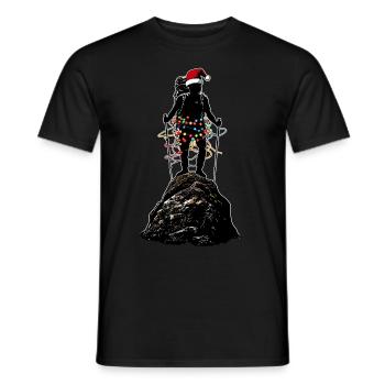 Wandern Outdoor Wanderer Weihnachten Hut Xmas - Männer T-Shirt - Schwarz - Vorne - AI Model Male 178 light (178cm)