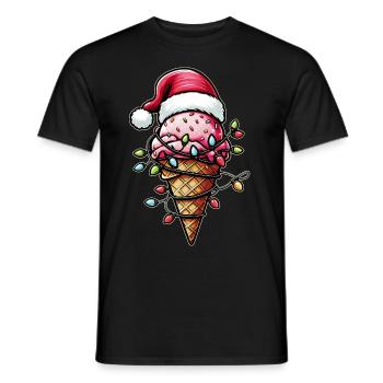 Icicle Santa Hat Xmas - Men's T-Shirt - black - Front - AI Model Male 178 light (178cm)
