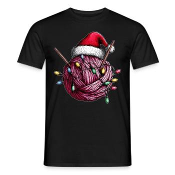 Boule de laine, boule de crochet, tricoteuses - T-shirt homme - noir - Devant - AI Model Male 178 light (178cm)