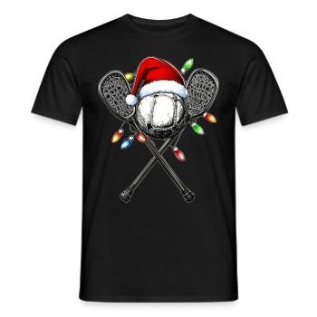 Lacrosse Lax Spieler Team Weihnachtsmütze Xmas - Männer T-Shirt - Schwarz - Vorne - AI Model Male 178 light (178cm)
