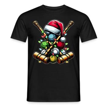Croquet boule Bunch Père Noël - T-shirt homme - noir - Devant - AI Model Male 178 light (178cm)