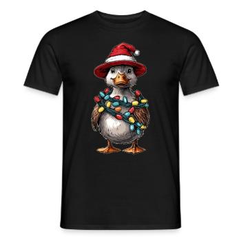 Ducks Duck Weihnachtsmütze Xmas - Männer T-Shirt - Schwarz - Vorne - AI Model Male 178 light (178cm)