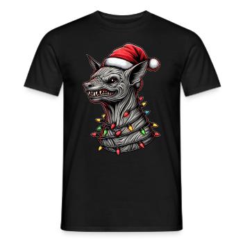 El Chupacabra Krypto Kryptozoologie Weihnachtsmütz - Männer T-Shirt - Schwarz - Vorne - AI Model Male 178 light (178cm)