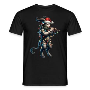 Faun Satyrs Goat Men Ancient Greek Christmas - Men's T-Shirt - black - Front - AI Model Male 178 light (178cm)