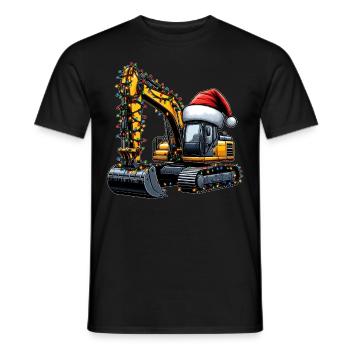 Opérateur d’excavation en construction du chapeau de Noël HEO - T-shirt homme - noir - Devant - AI Model Male 178 light (178cm)