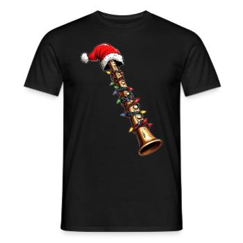 Instrument de flûte Chapeau de Noël Noël - T-shirt homme - noir - Devant - AI Model Male 178 light (178cm)
