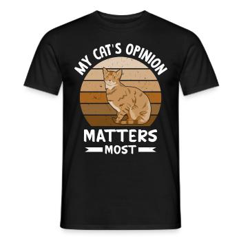 Witziger Katzen Spruch - Männer T-Shirt - Schwarz - Vorne - AI Model Male 178 light (178cm)