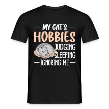 Funny cat saying - Men's T-Shirt - black - Front - AI Model Male 178 light (178cm)