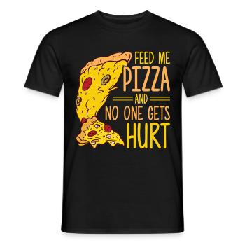 Drôle de dicton de pizza - T-shirt homme - noir - Devant - AI Model Male 178 light (178cm)