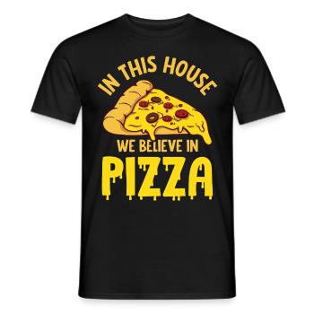 Drôle de dicton de pizza - T-shirt homme - noir - Devant - AI Model Male 178 light (178cm)