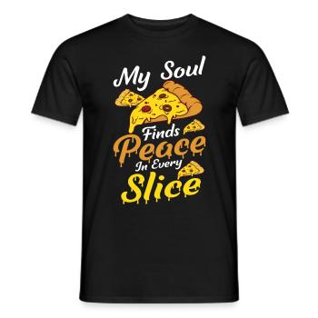 Funny pizza saying - Men's T-Shirt - black - Front - AI Model Male 178 light (178cm)