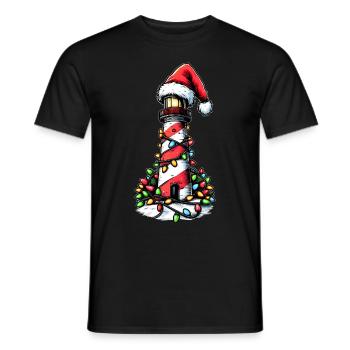 Phare Chapeau de Noël Noël - T-shirt homme - noir - Devant - AI Model Male 178 light (178cm)