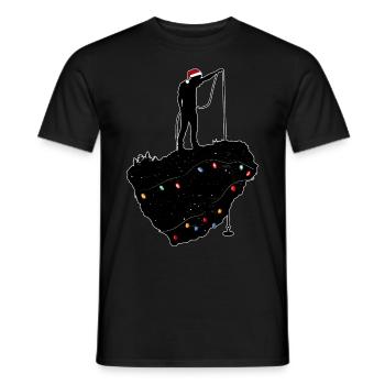 Aimant de pêche Pêcheur Pêcheur Chapeau de Noël Noël - T-shirt homme - noir - Devant - AI Model Male 178 light (178cm)