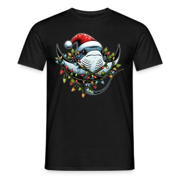 Raie Manta Stingray Père Noël - T-shirt homme - noir - Devant - AI Model Male 178 light (178cm)