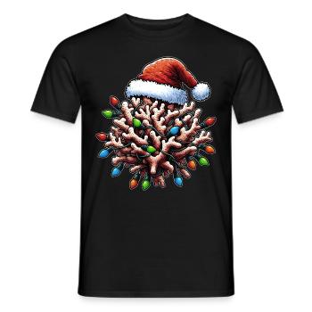 Chapeau de Noël biologiste marin des récifs coralliens - T-shirt homme - noir - Devant - AI Model Male 178 light (178cm)