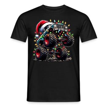 Monstertruck Weihnachtsmütze Xmas - Männer T-Shirt - Schwarz - Vorne - AI Model Male 178 light (178cm)