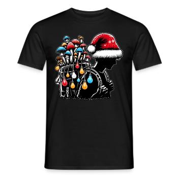 Pilzjäger Pilzjagd Weihnachtsmütze - Männer T-Shirt - Schwarz - Vorne - AI Model Male 178 light (178cm)